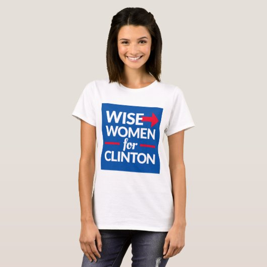 VROUWEN VOOR CLINTON Square Logo (met achterzijde) T-shirt (Voorkant volledig)