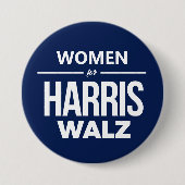 Vrouwen voor Harris Walz Ronde Button 7,6 Cm (Voorkant)