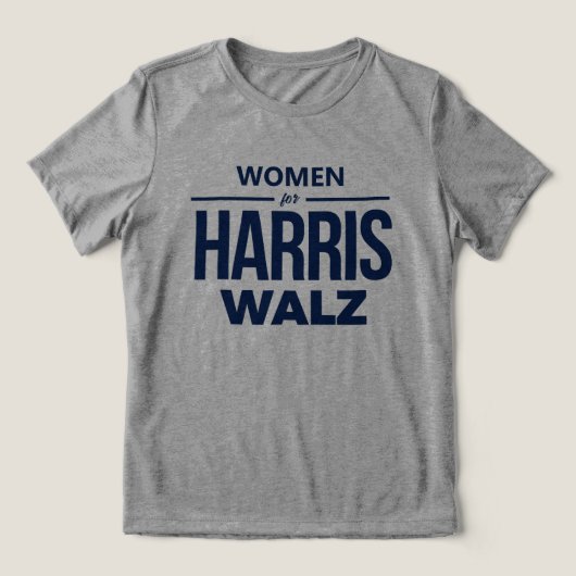 Vrouwen voor Harris Walz Tri-Blend Shirt (Design voorkant)