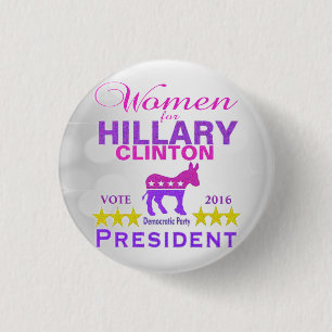 Vrouwen voor Hillary Clinton President Ronde Button 3,2 Cm