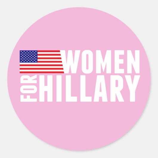 Vrouwen voor Hillary Pink Ronde Sticker (Voorkant)