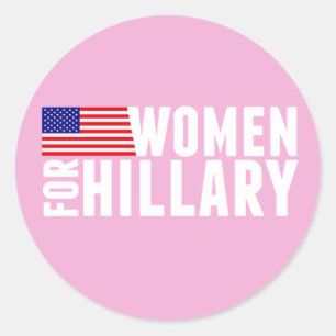 Vrouwen voor Hillary Pink Ronde Sticker