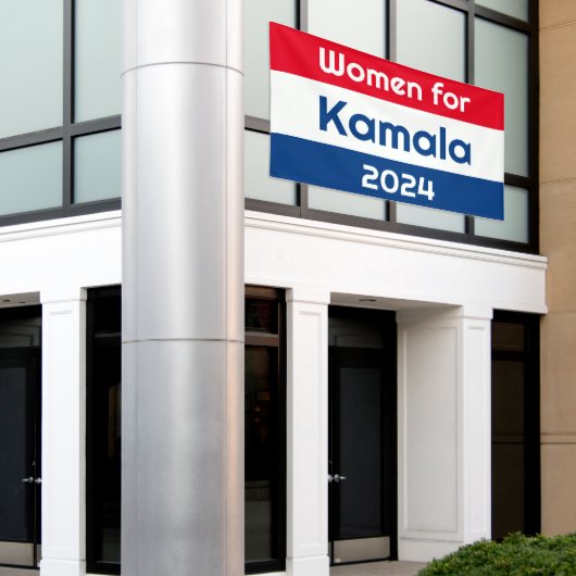 Vrouwen voor Kamala Harris 2024 Enorm Spandoek (Buitenkant Gebouw)