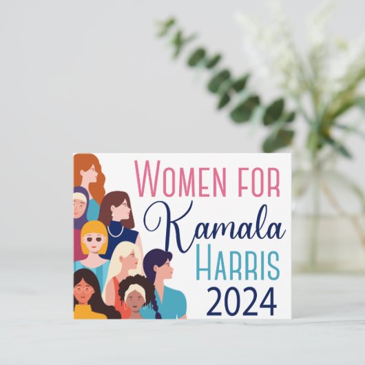 Vrouwen voor Kamala Harris 2024 Verkiezingen Briefkaart (Staand voorkant)