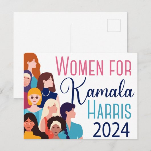 Vrouwen voor Kamala Harris 2024 Verkiezingen Briefkaart (Voorkant / Achterkant)