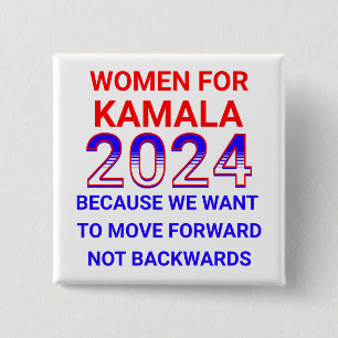 Vrouwen voor Kamala Harris 2024 Verkiezingen Vierkante Button 5,1 Cm