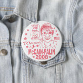 Vrouwen voor McCain Palin 2008 Ronde Button 4,0 Cm (In situ)