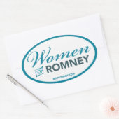 Vrouwen voor Mitt Romney 2012 (witte ovale Sticker (Envelop)