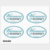 Vrouwen voor Mitt Romney 2012 (witte ovale Sticker (Vel)