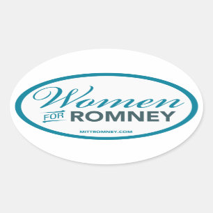 Vrouwen voor Mitt Romney 2012 (witte ovale sticker