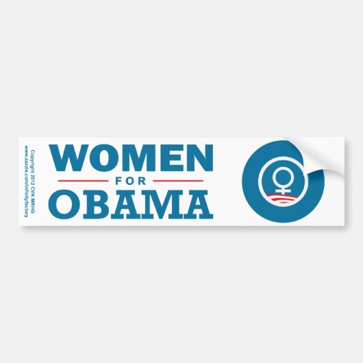 Vrouwen voor Obama Bumpersticker (Voorkant)