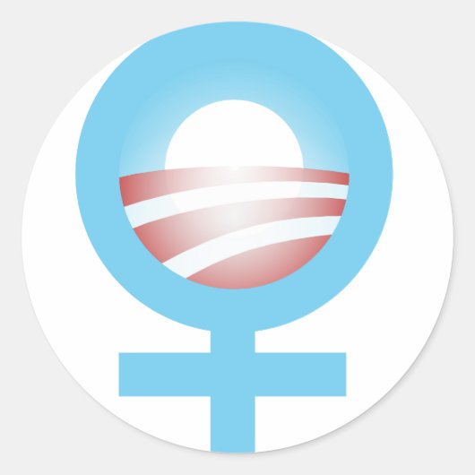 Vrouwen voor Obama Logo Ronde Sticker (Voorkant)