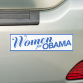 Vrouwen Voor Obama Wit / Blauw Bumpersticker (Op auto)