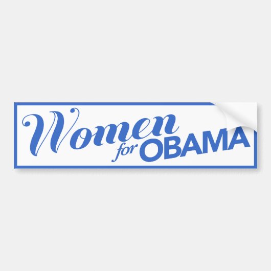 Vrouwen Voor Obama Wit / Blauw Bumpersticker (Voorkant)