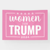 Vrouwen voor Trump - 2024 roze design Spandoek (Horizontaal)