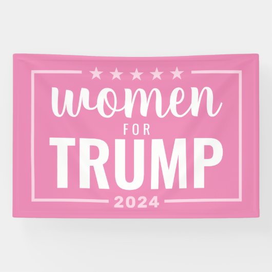 Vrouwen voor Trump - 2024 roze design Spandoek (Horizontaal)