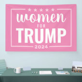 Vrouwen voor Trump - 2024 roze design Spandoek (Beurs)