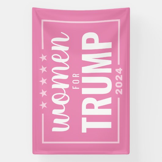 Vrouwen voor Trump - 2024 roze design Spandoek (Verticaal)