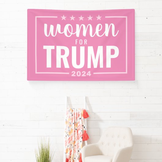 Vrouwen voor Trump - 2024 roze design Spandoek (Insitu)