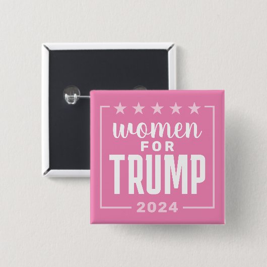 Vrouwen voor Trump - 2024 roze design Vierkante Button 5,1 Cm (Voorkant /achterkant)