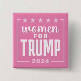 Vrouwen voor Trump - 2024 roze design Vierkante Button 5,1 Cm