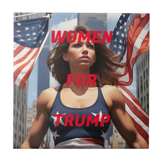 VROUWEN VOOR TRUMP TEGELTJE (Voorkant)