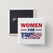 Vrouwen voor Trump Vierkante Button 5,1 Cm (Voorkant /achterkant)