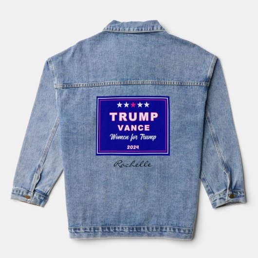 Vrouwen voor Trump Watch Party 2024 Denim Jacket (Achterkant)