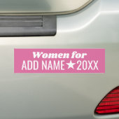 Vrouwen voor uw kandidaat - Roze en Wit Bumpersticker (Op auto)