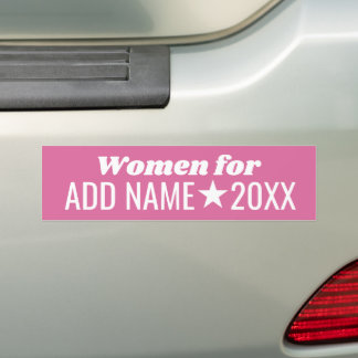 Vrouwen voor uw kandidaat - Roze en Wit Bumpersticker