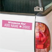 Vrouwen voor uw kandidaat - Roze en Wit Bumpersticker (Op Truck)