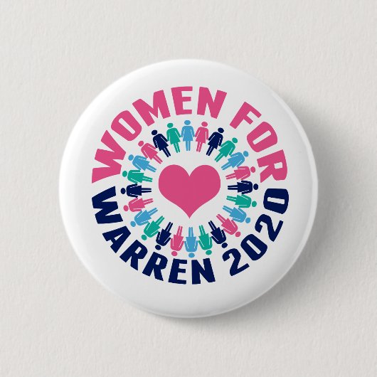 Vrouwen voor Warren 2020 Ronde Button 5,7 Cm (Voorkant)
