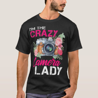 Vrouwen vormen het waanzinnige T-shirt van fotogra