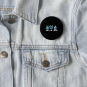 Vrouwen Vrede Liefde Insuline V-hals Ronde Button 5,7 Cm (In situ)