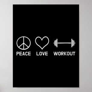 Vrouwen Vrede Liefde Workout Motivatie Fitness Zeg Poster