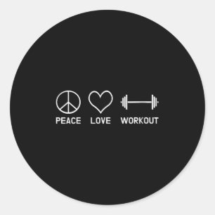 Vrouwen Vrede Liefde Workout Motivatie Fitness Zeg Ronde Sticker
