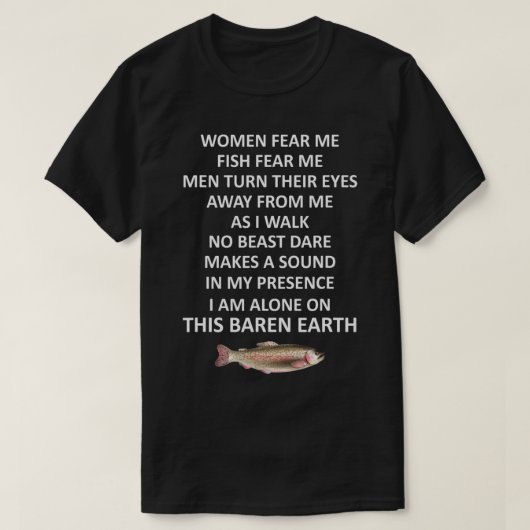 Vrouwen vrezen dat ik vissen bang ben dat Mannen h T-shirt (Design voorkant)