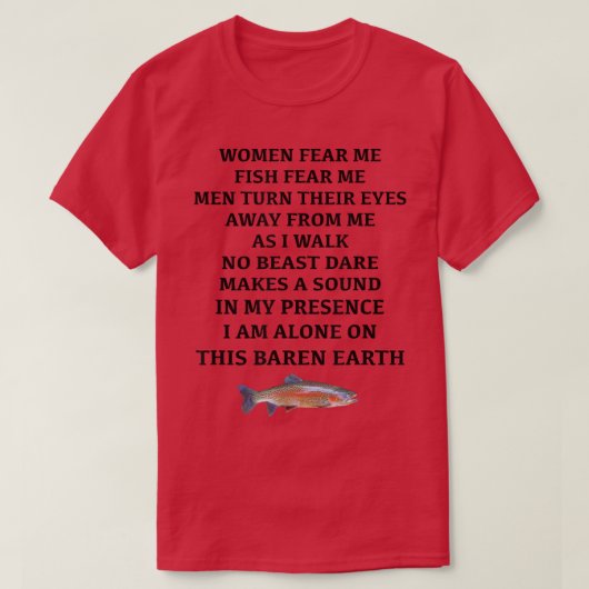 Vrouwen vrezen dat ik vissen bang ben dat Mannen h T-shirt (Design voorkant)