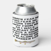 Vrouwen vrezen me, vissen vrezen me blikjeskoeler (Blikje Voorkant)