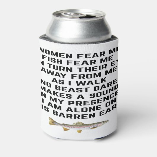 Vrouwen vrezen me, vissen vrezen me blikjeskoeler (Blikje Achterkant)