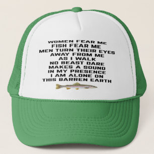 Vrouwen vrezen me, vissen vrezen me trucker pet