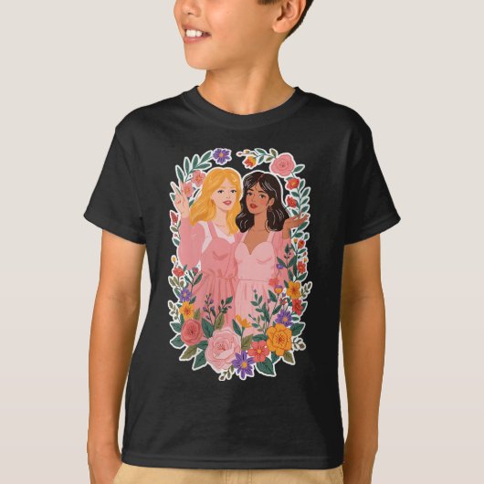 Vrouwen Vriendschap Vriendschap Bloom Is Zustersch T-shirt (Voorkant)