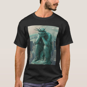 Vrouwen Vrijheidsbeeld Facepalm V-hals T-shirt