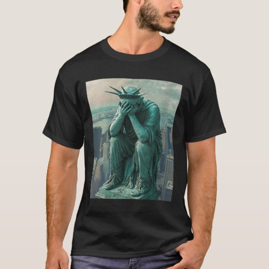 Vrouwen Vrijheidsbeeld Facepalm V-hals T-shirt (Voorkant)