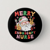Vrouwen Vrolijk Endoscopie Verpleegster Kerstmis E Ronde Button 5,7 Cm (Voorkant)