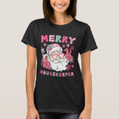 Vrouwen Vrolijk Huishoudster Kerst Huishouding Xm T-shirt (Voorkant)