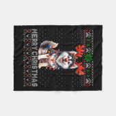 Vrouwen Vrolijk Kerstfeest Alaskan Malamute Honden Fleece Deken (Voorkant (Horizontaal))