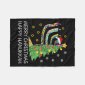 Vrouwen Vrolijk Kerstfeest Gelukkig Chanoeka Joods Fleece Deken (Voorkant (Horizontaal))