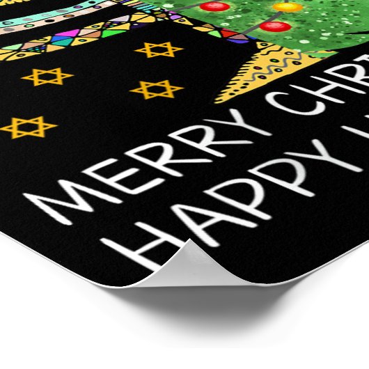 Vrouwen Vrolijk Kerstfeest Gelukkig Chanoeka Joods Poster (Hoek)