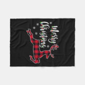 Vrouwen Vrolijk Kerstfeest Rendier Buffalo Plaid R Fleece Deken (Voorkant (Horizontaal))